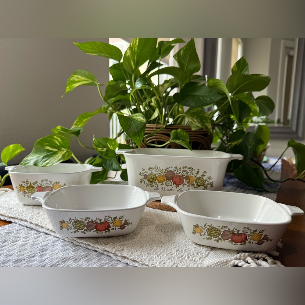 🌿 Vintage CorningWare “La Persil La Sauge”Spice of Life Bakeware Set 🌿